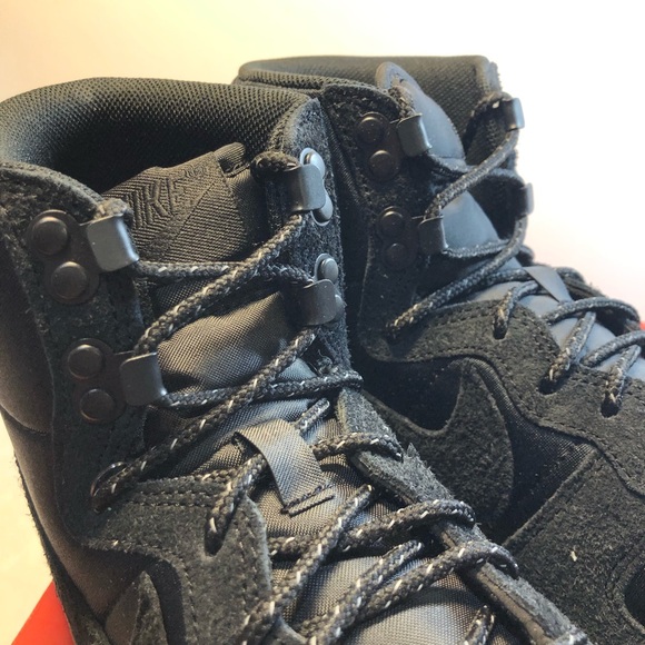 Nike TERMINATOR HIGH HIKING BOOT TRIPLE BLACK Men’s 9.5 Women’s 11 New - Picture 14 of 15